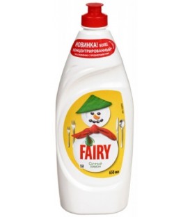 Средство для мытья посуды Fairy 650 мл, «Сочный лимон»