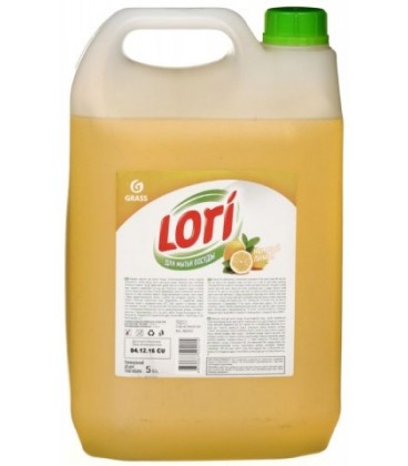 Средство для мытья посуды Lori 5000 мл (5 кг), «Нежный лимон»