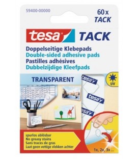 Накладки клейкие Tesa Tack 60 шт. в упаковке, прозрачные
