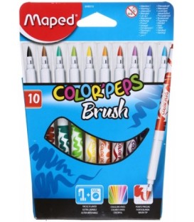'Фломастеры Maped Color''Peps Brush 10 цветов, толщина линии письма 1-3 мм, вентилируемый колпачок'