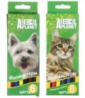 Фломастеры Animal Planet 6 цветов, толщина линии 1-2 мм, вентилируемый колпачок, ассорти (цена за 1 набор)