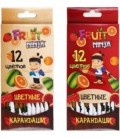 Карандаши цветные Fruit Ninja 12 цветов, длина 175 мм, ассорти