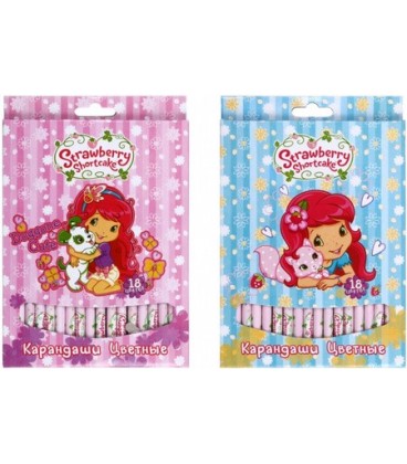 Карандаши цветные Strawberry Shortcake 18 цветов, длина 175 мм, ассорти