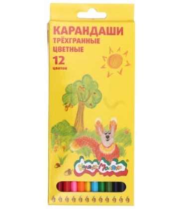 Карандаши цветные «Каляка-Маляка» 12 цветов, длина 120 мм