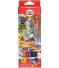 Карандаши цветные «Том и Джерри» 18 цветов, длина 175 мм