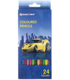 Карандаши цветные «Машинка» 24 цвета, длина 175 мм