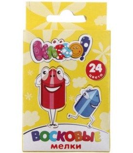 Мелки восковые «Клёво!» 24 цвета, 24 шт., диаметр 8 мм, длина 89 мм