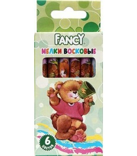 Мелки восковые Fancy 6 цветов, 6 шт., диаметр 8 мм, длина 89 мм