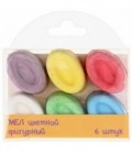 Мел цветной фигурный 6 цветов, 6 шт., «Овалы»