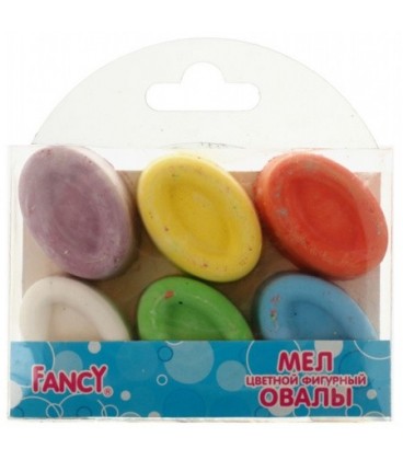 Мел цветной фигурный Fancy 6 шт., овалы