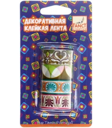 Декоративная клейкая лента Fancy Creative 4 шт., 15 мм*3 м, «Восток»