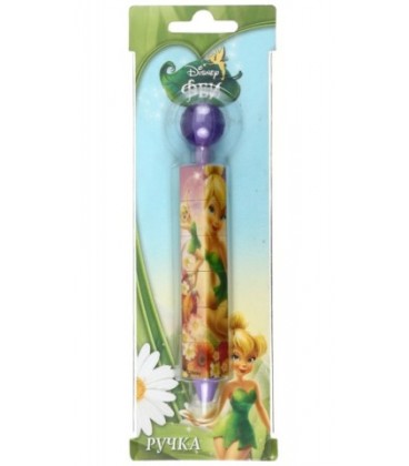 Ручка шариковая автоматическая детская одноразовая с головоломкой стержень синий, Disney, «Феи», ассорти