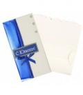 Открытка-конверт ручной работы поздравительная 80*160 мм, «С юбилеем!» (сине-белая)