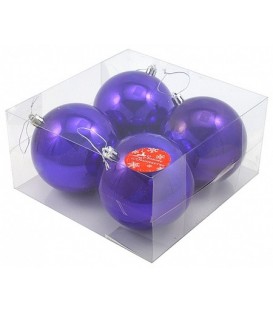 Набор шаров новогодних диаметр 10 см, 4 шт., «Жемчужная капель» синие