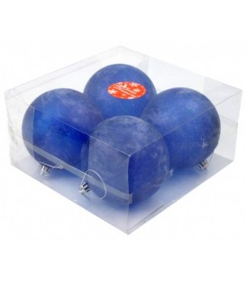 Набор шаров новогодних диаметр 10 см, 4 шт., «Туман» синие