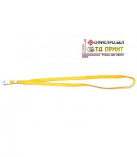 Шнурок для бэйджа (тесьма) с клипсой, желтый, ширина тесьмы 1 см, длина 44 см.