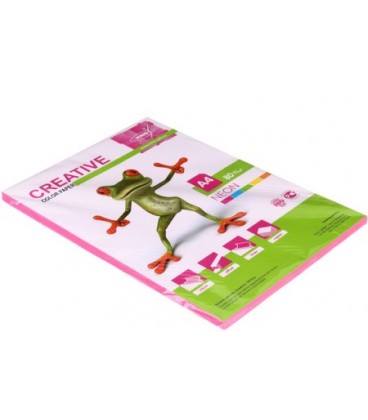 Бумага офисная цветная Kris Creative Neon А4 (210*297 мм), 80 г/м2, 100 л., неон, малиновая