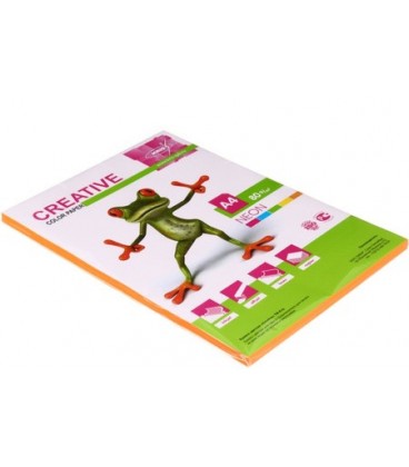 Бумага офисная цветная Kris Creative Neon А4 (210*297 мм), 80 г/м2, 100 л., неон, оранжевая
