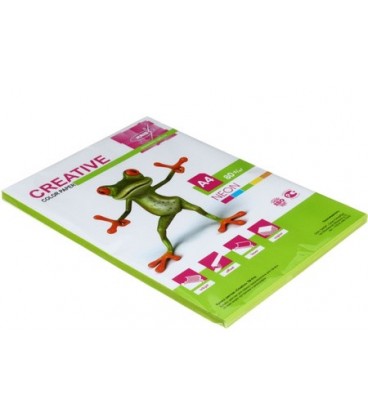 Бумага офисная цветная Kris Creative Neon А4 (210*297 мм), 80 г/м2, 100 л., неон, салатовая