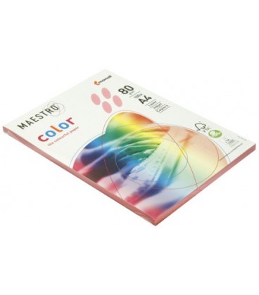 Бумага офисная цветная Maestro (формат А4 в упаковке по 100 листов) А4 (210*297 мм), 80 г/м2, 100 л., розовая