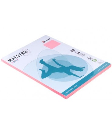 Бумага офисная цветная Maestro (формат А4 в упаковке по 100 листов) А4 (210*297 мм), 80 г/м2, 100 л., розовый неон