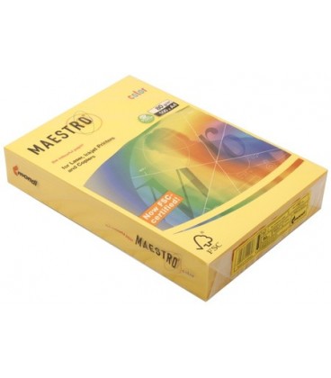 Бумага офисная цветная Maestro А4 (210*297 мм), 80 г/м2, 500 л., солнечно-желтая