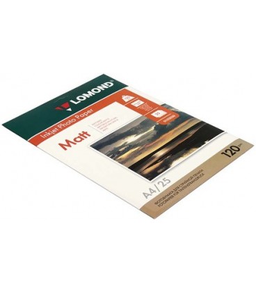 Бумага для струйной фотопечати матовая односторонняя Lomond А4 (210*297 мм), 120 г/м2, 25 л., односторонняя