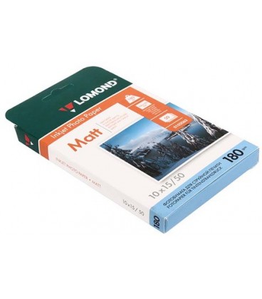 Бумага для струйной фотопечати матовая односторонняя Lomond А6 (100*150 мм), 180 г/м2, 50 л., односторонняя