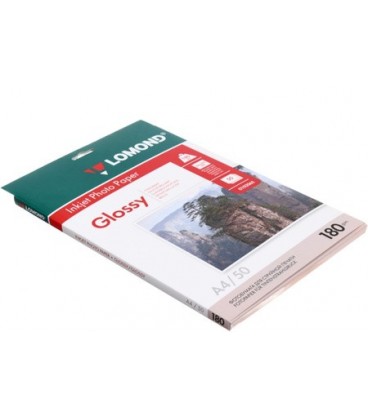 Бумага для струйной фотопечати глянцевая двусторонняя Lomond А4 (210*297 мм), 180 г/м2, 50 л., двусторонняя