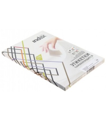 Бумага самоклеящаяся для изготовления этикеток Index А4, 24 шт., 70*37 мм, белая, 100 л.