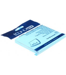 Бумага для заметок с липким краем Economix 75*100 мм, 1 блок*100 л., голубая