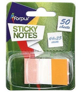 Закладки-разделители пластиковые с липким краем Forpus 44*25 мм, 50 л., оранжевые