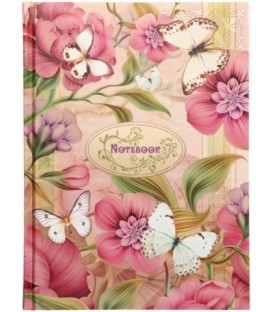Ежедневник недатированный «Феникс+» 152*203 мм, 120 л., «Цветы и бабочки»
