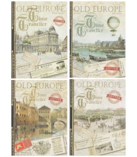 Блокнот Old Europe 155*205 мм, 200 л., клетка, ассорти