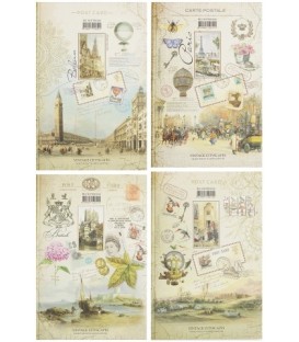 Блокнот Vintage Cityscapes 195*295 мм, 200 л., клетка, ассорти