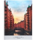 Тетрадь общая А4, 80 л. на гребне «Канц-Эксмо» 200*285 мм, клетка, «Дивные улочки»