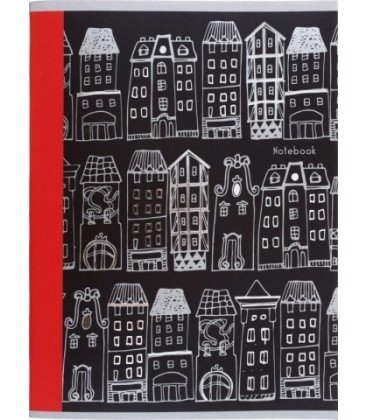 Тетрадь общая А4, 96 л. на скобе «Орнамент» 202*272 мм, клетка, «Чудесные домики»