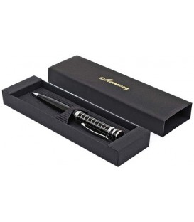 Ручка подарочная шариковая Manzoni Sun-Marino корпус черный, серебристая отделка