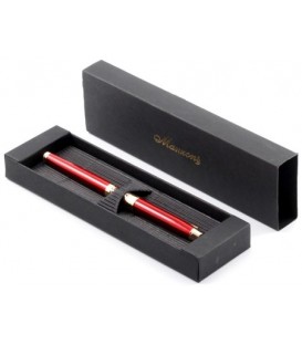 Ручка подарочная перьевая Manzoni Venezia корпус бордовый, золотистая отделка