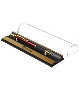 Ручка подарочная шариковая Optima корпус красный с золотистым