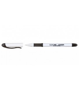 Ручка гелевая Economix Leader корпус белый с черным, стержень черный