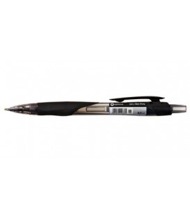 Ручка гелевая автоматическая Mega Grip корпус прозрачный с черными вставками, стержень черный