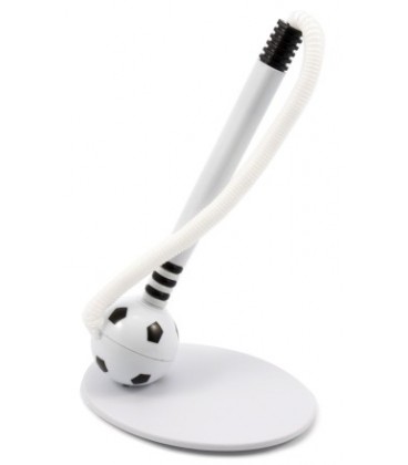 Ручка шариковая на подставке «Мяч» корпус белый + черный, стержень синий