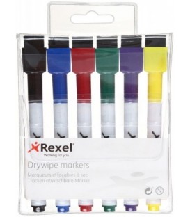 Набор маркеров для вайтбордов Rexel 6 цветов