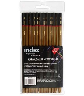 Набор карандашей чернографитных Index 12 шт.