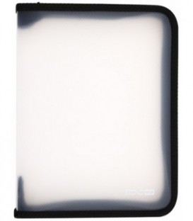 Папка пластиковая на молнии Economix толщина пластика 0,5 мм, прозрачная с черным