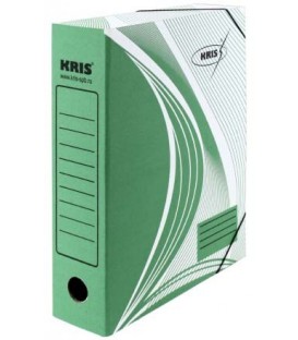 Папка архивная из картона на резинке Kris А4 (325*250 мм), корешок 75 мм, зеленая
