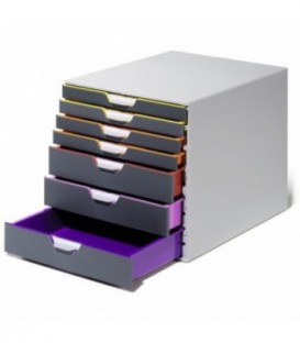 Файл-кабинет Varicolor Durable 355*280*290 мм, 7 лотков (4 верхних-глубина 25 мм, 3 нижних - 55 мм ), серый