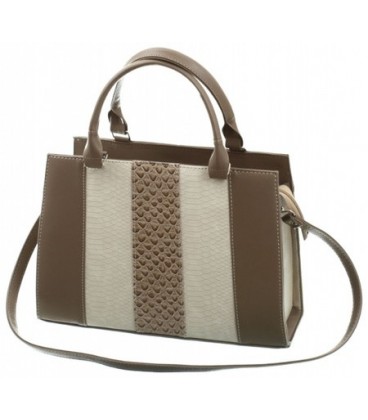 Сумка женская на плечо Cagia 230*330*100 мм, коричневая с вставками