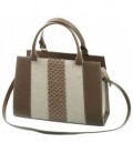 Сумка женская на плечо Cagia 230*330*100 мм, коричневая с вставками